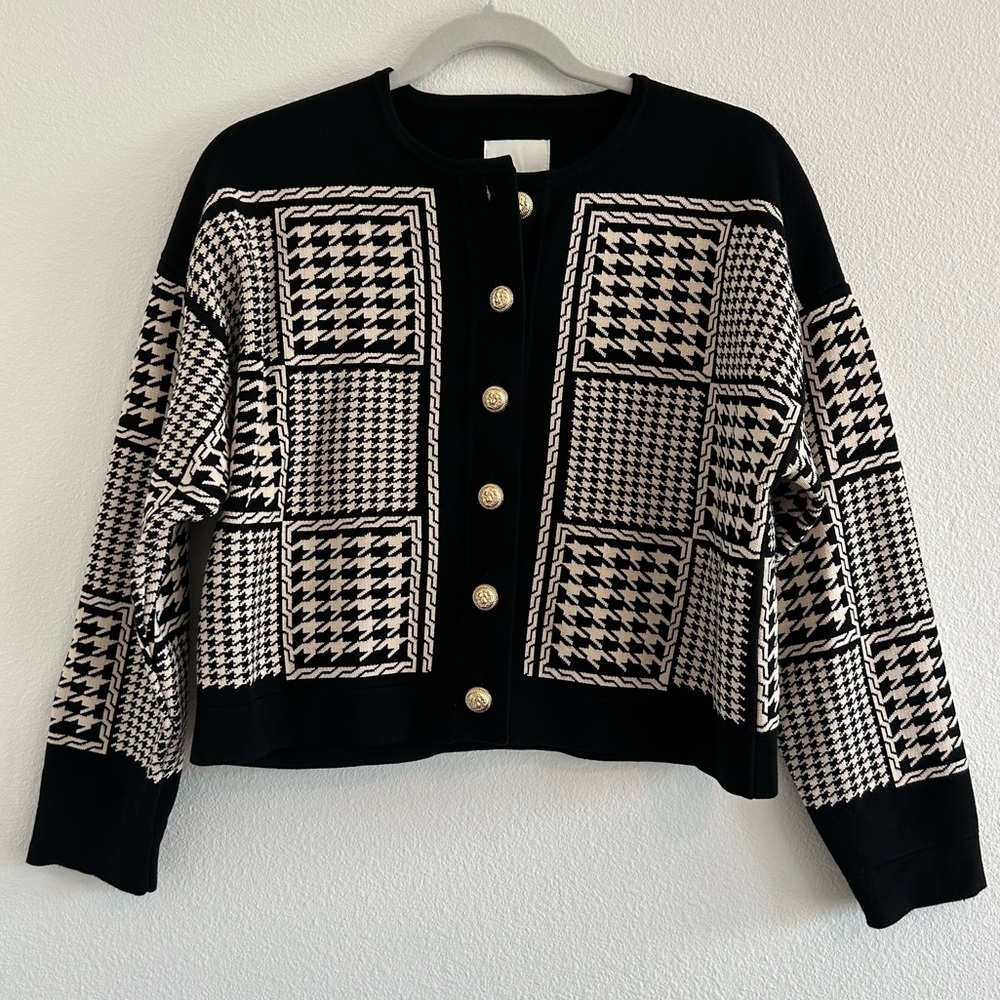 Sandro Black and Cream Cardigan